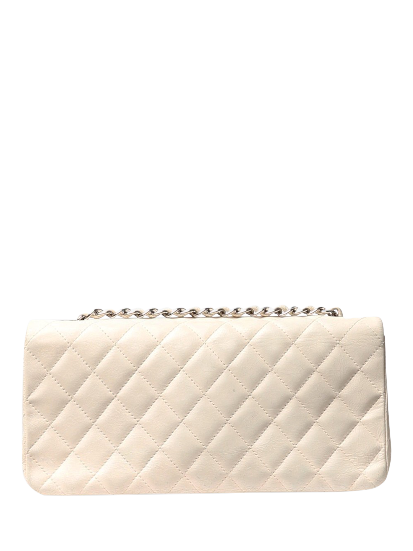 Product image 5 of 10, which shows Pre-loved CHANEL 2004 Vintage Lambskin Classic Single Flap Shoulder Bag, White