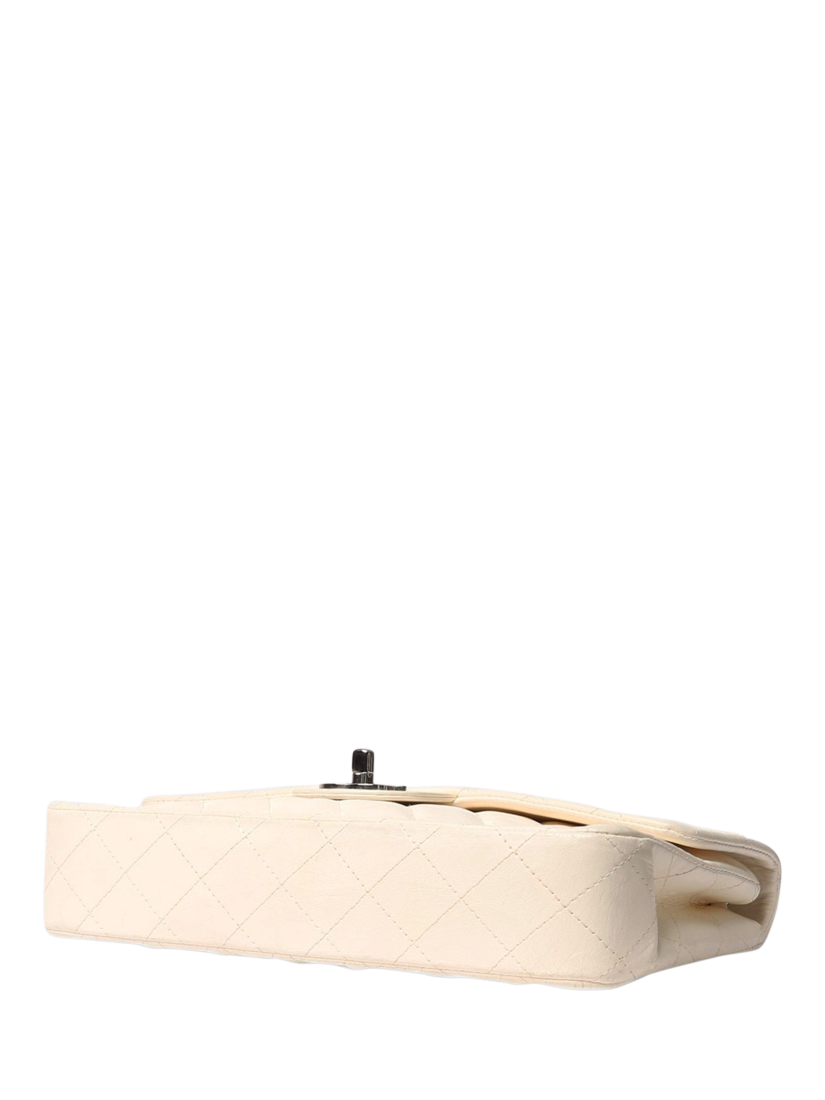 Product image 7 of 10, which shows Pre-loved CHANEL 2004 Vintage Lambskin Classic Single Flap Shoulder Bag, White