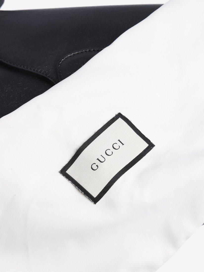 Product image 8 of 9, which shows Pre-loved GUCCI GG Logo Leather Small Cross Body Messenger Bag, Black