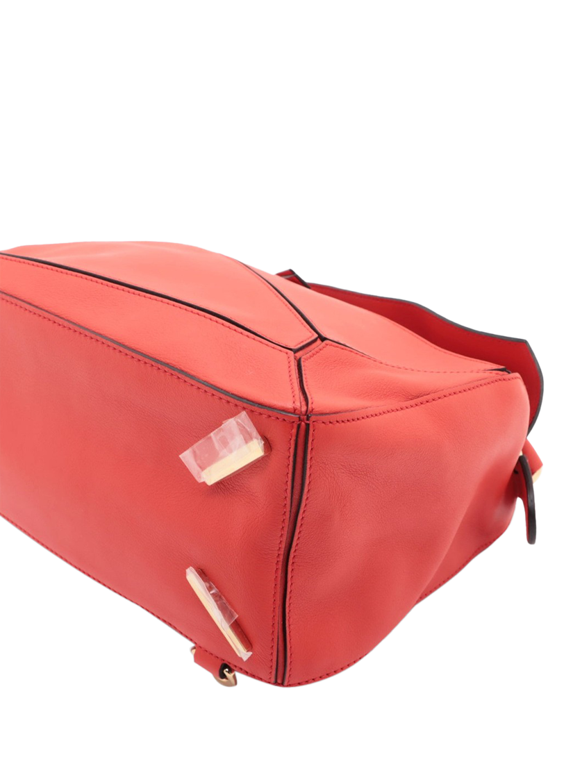 Product image 3 of 10, which shows Pre-loved LOEWE Medium Puzzle Leather Cross Body Bag, Red