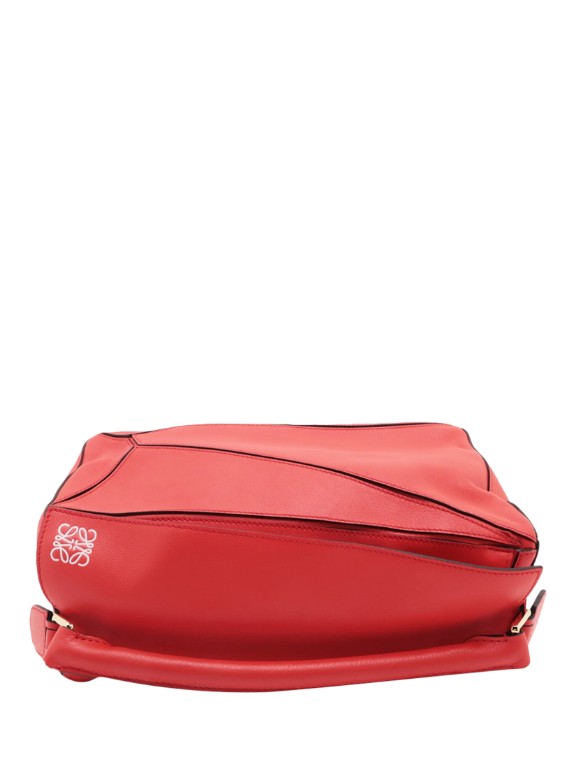 Product image 5 of 10, which shows Pre-loved LOEWE Medium Puzzle Leather Cross Body Bag, Red