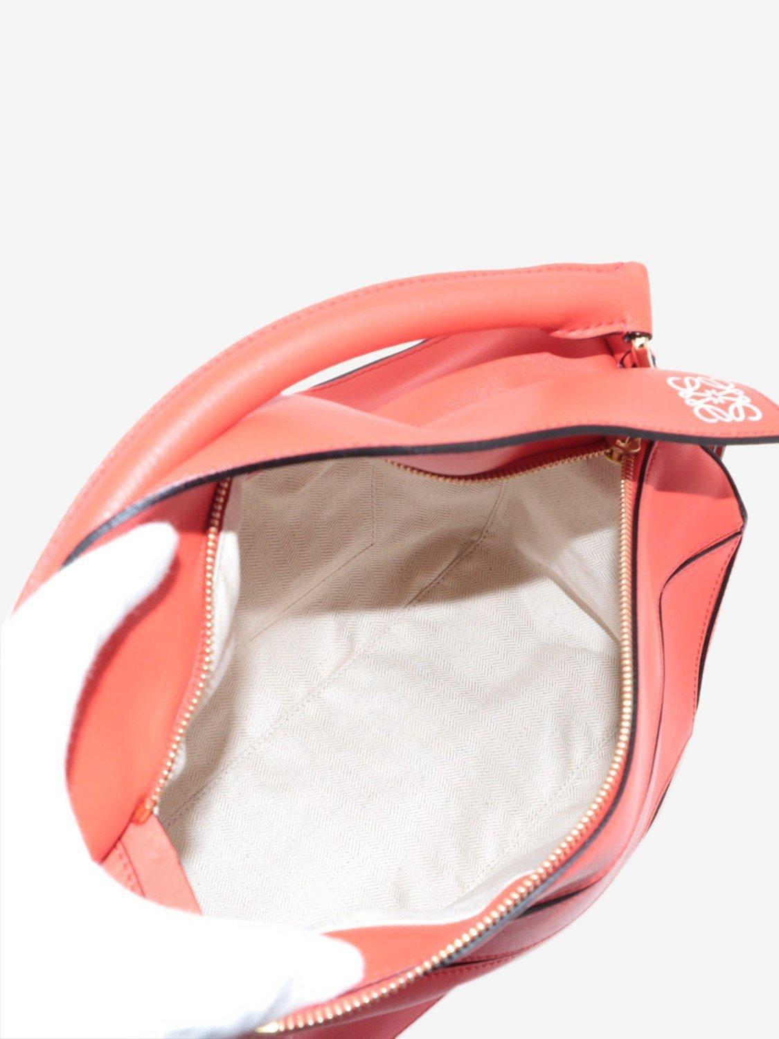 Product image 8 of 10, which shows Pre-loved LOEWE Medium Puzzle Leather Cross Body Bag, Red