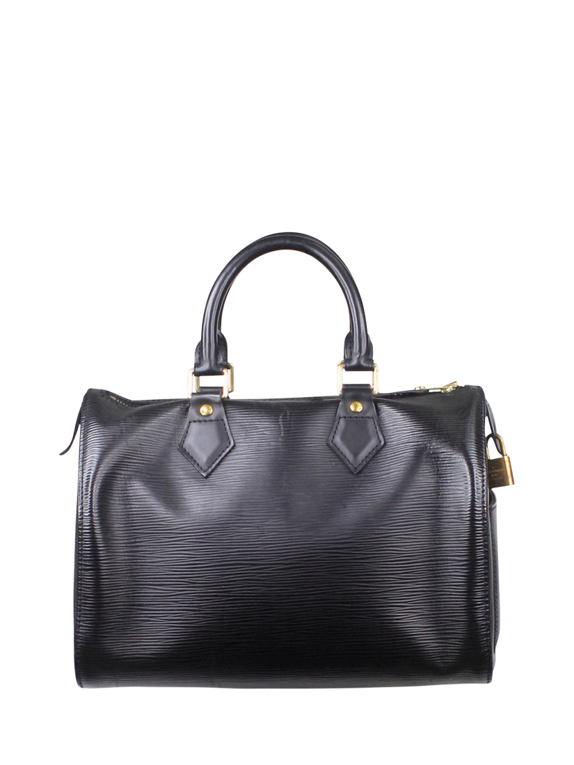 Product image 2 of 8, which shows Pre-loved Louis Vuitton 2003 Epi Leather Speedy Top Handle Grab Bag, Black