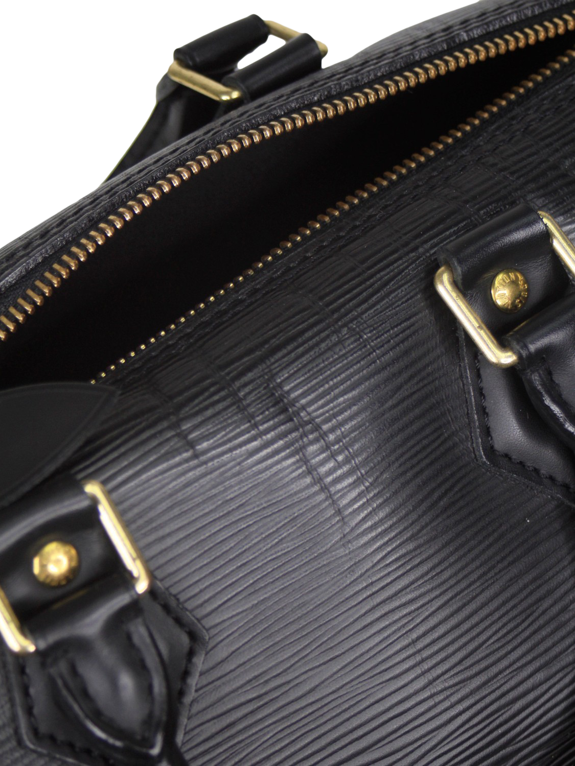 Product image 7 of 8, which shows Pre-loved Louis Vuitton 2003 Epi Leather Speedy Top Handle Grab Bag, Black