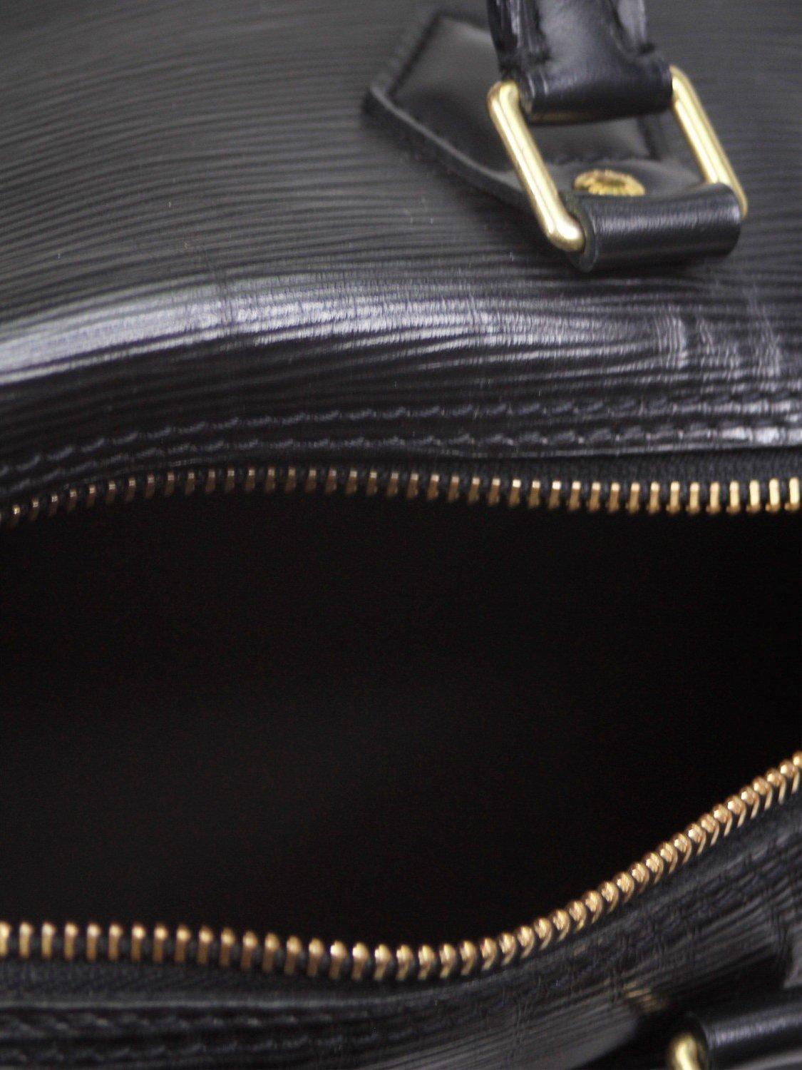 Product image 8 of 8, which shows Pre-loved Louis Vuitton 2003 Epi Leather Speedy Top Handle Grab Bag, Black