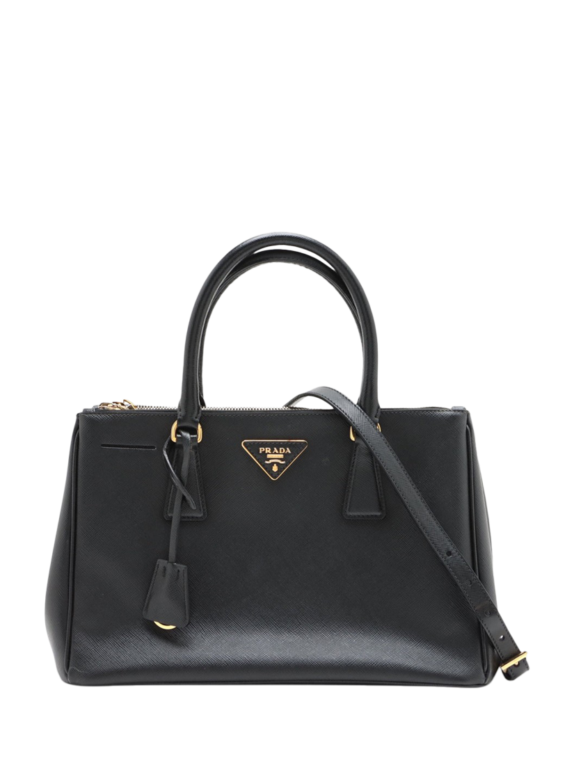 Pre loved Prada Medium Saffiano Leather Galleria Top Handle Bag Black