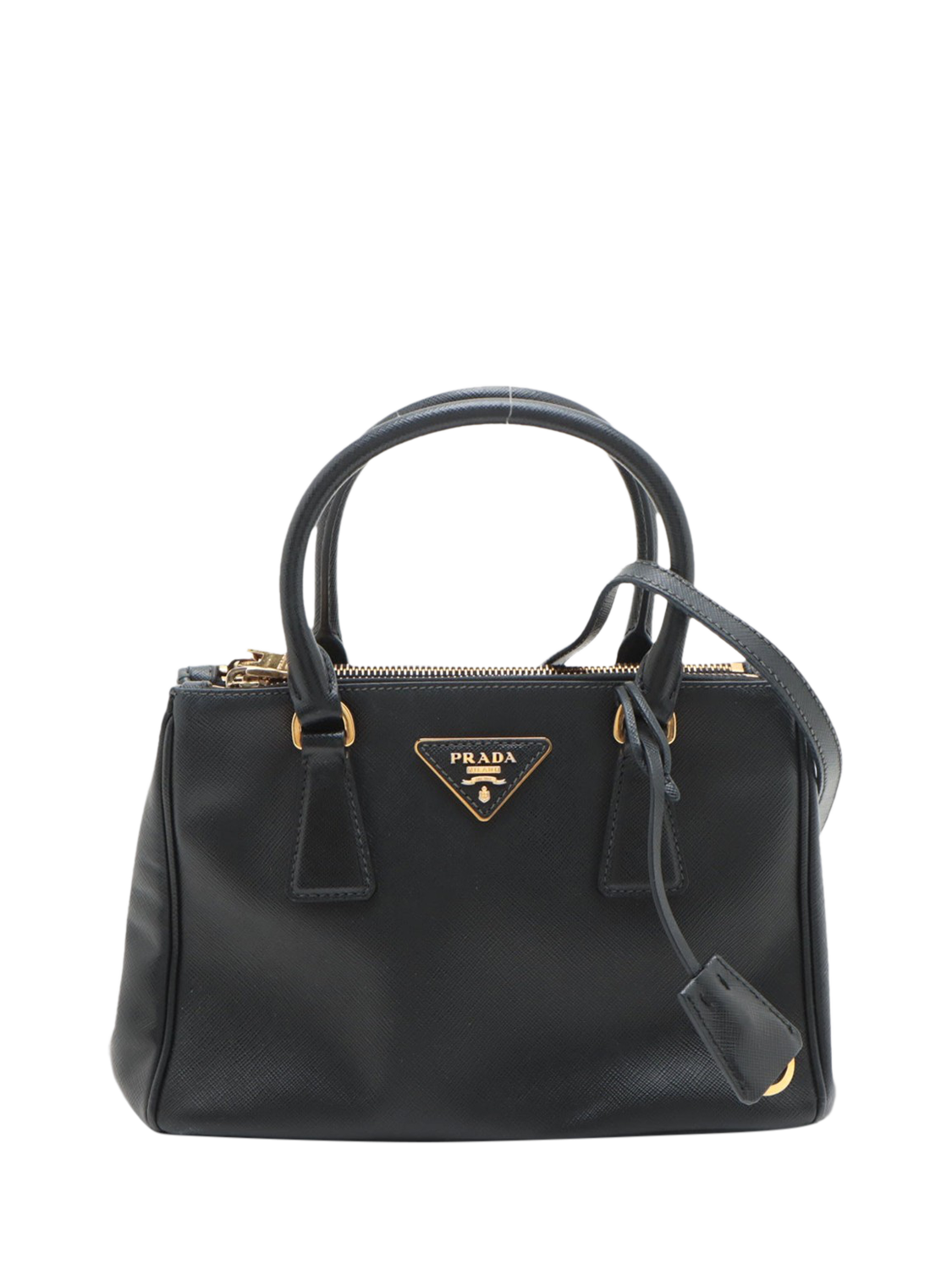 Pre loved Prada Mini Saffiano Leather Galleria Top Handle Bag Black