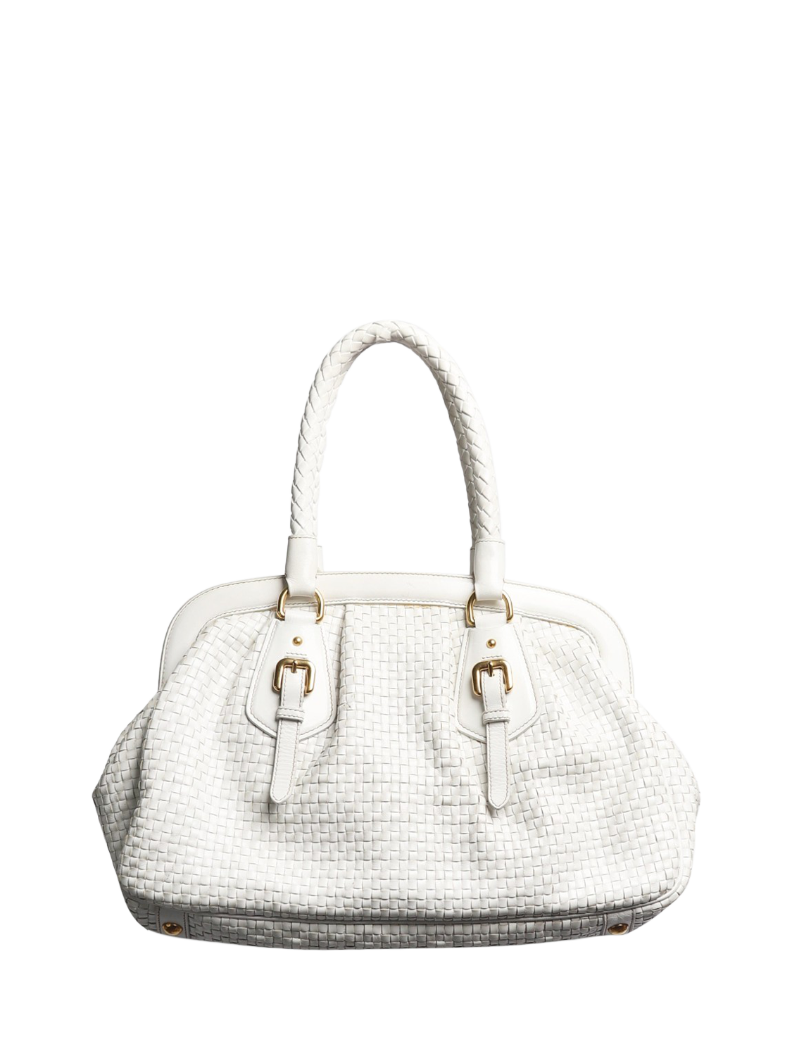 Prada white woven bag sale