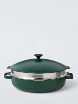 John Lewis X Deliciously Ella Aluminium Non-Stick Multi-Pan with Stainless Steel Steamer, 30cm, Green - view 2, De Green