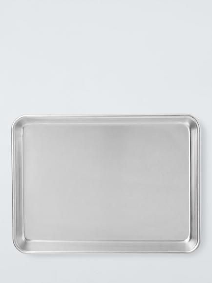John Lewis X Deliciously Ella Aluminium Baking Tray, 32cm, Silver