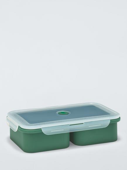 John Lewis X Deliciously Ella Silicone Large Food Storage Cube Tray & Lid, 2 x 500ml, Green