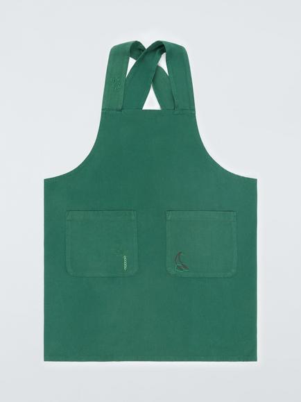 John Lewis X Deliciously Ella Embroidered Cotton Kitchen Apron, Green, Green