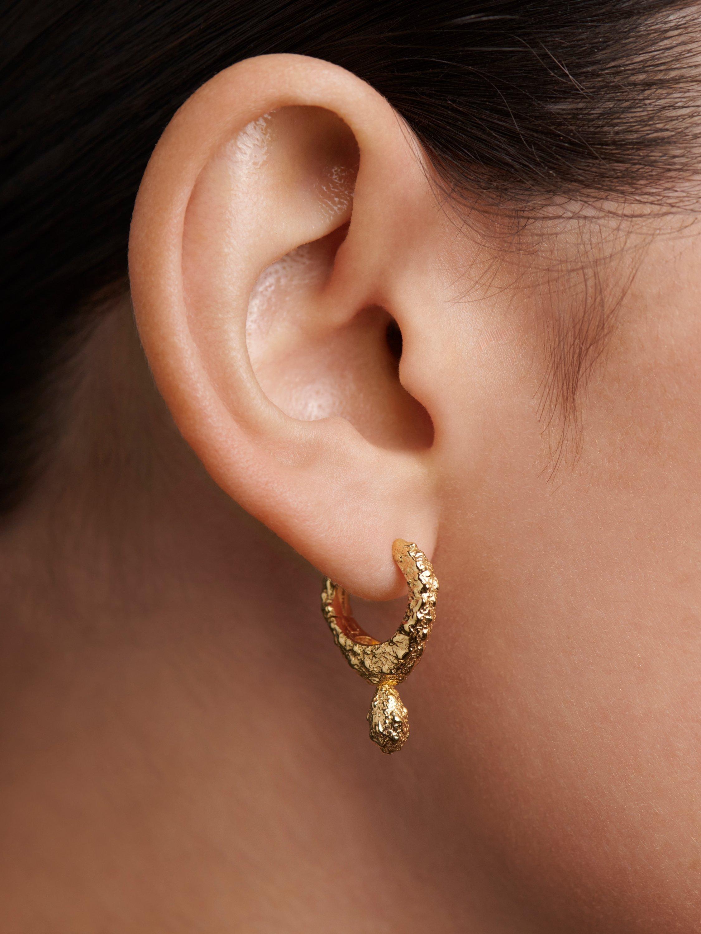 Product image 5 of 6, which shows PDPAOLA Molten Lava Drop Earrings, Single, Gold