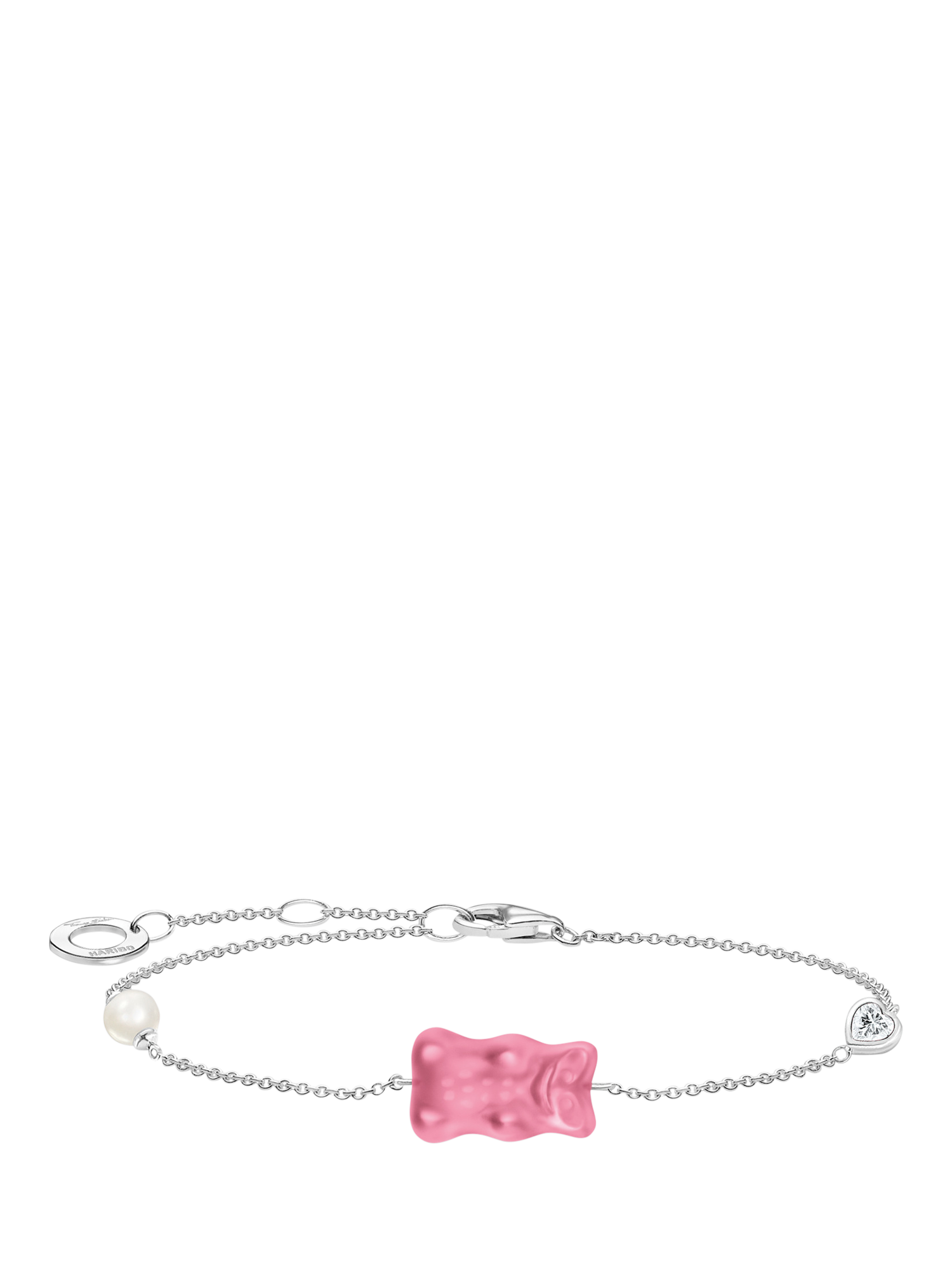 Product image 1 of 2, which shows THOMAS SABO x Haribo Goldbear Chain Bracelet, Pink/Silver