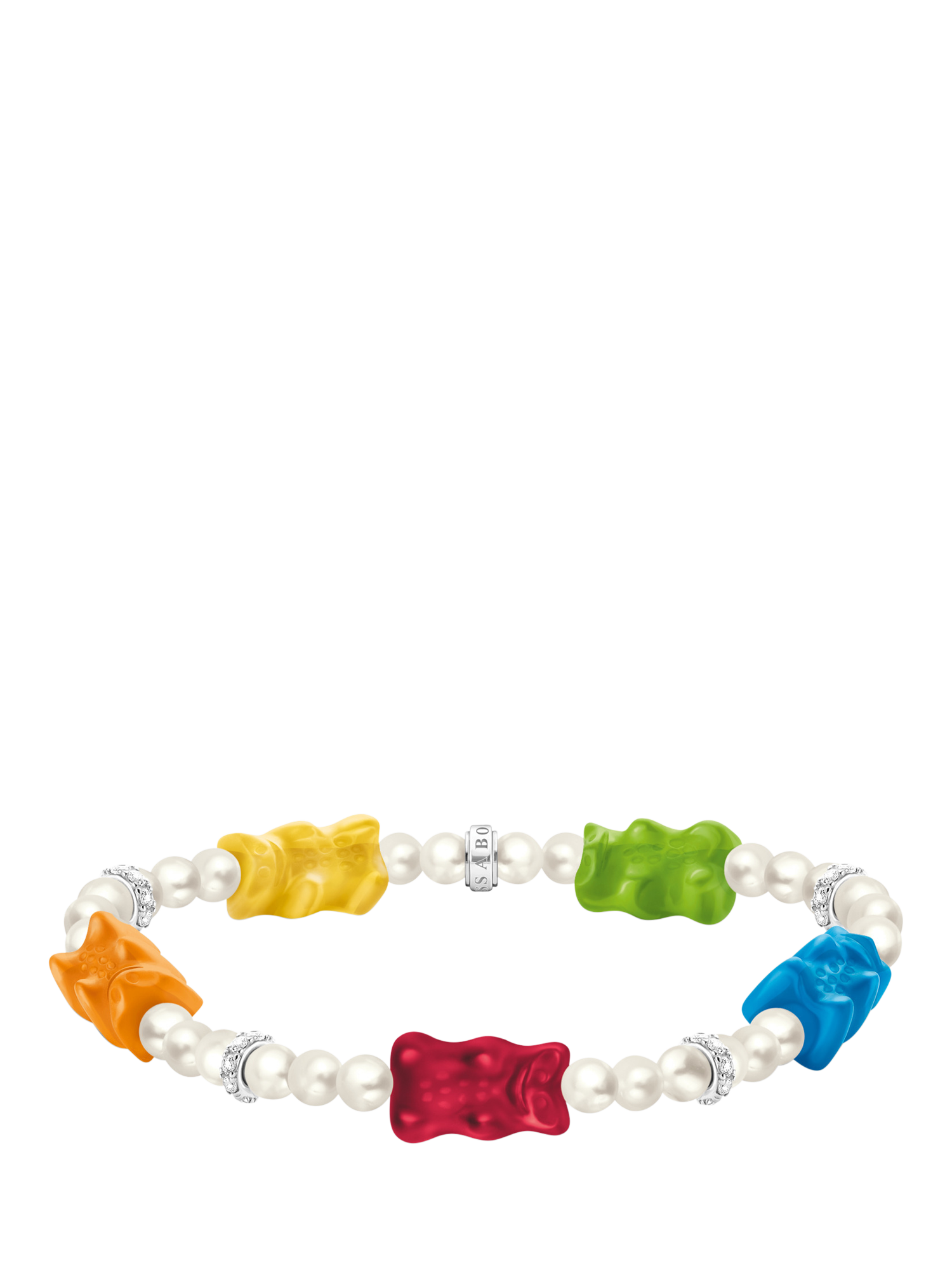 Product image 1 of 2, which shows THOMAS SABO x Haribo Goldbear Freshwater Pearl Stretch Bracelet, Multi