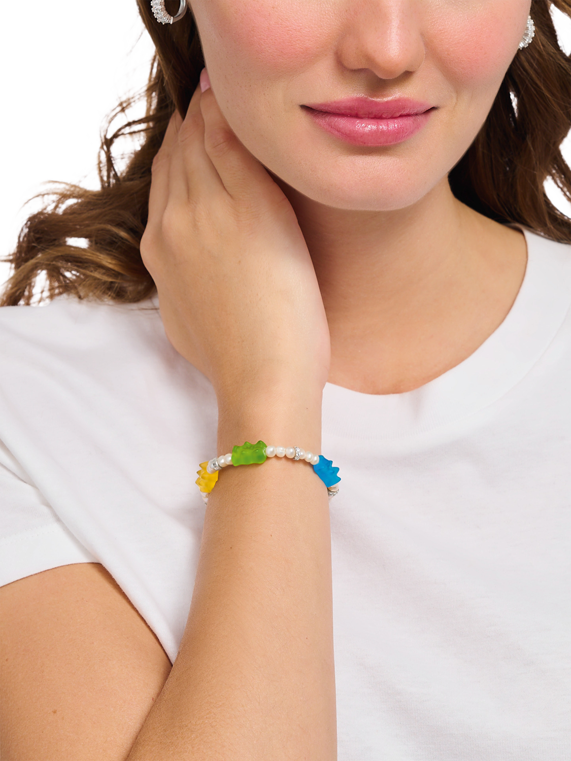 Product image 2 of 2, which shows THOMAS SABO x Haribo Goldbear Freshwater Pearl Stretch Bracelet, Multi