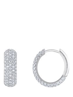 THOMAS SABO Sparkling Circles Pave Cubic Zirconia Hoop Earrings, Silver, Silver