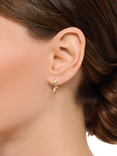 THOMAS SABO Moon & Star Cubic Zirconia Drop Earrings, Yellow Gold