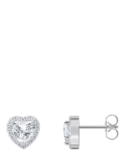THOMAS SABO Essentials Cubic Zirconia Heart Stud Earrings, Silver, Silver