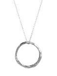 Deborah Blyth Large Round Open Textured Pendant Necklace, Sterling Silver