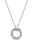 Deborah Blyth Small Round Open Textured Pendant Necklace, Sterling Silver