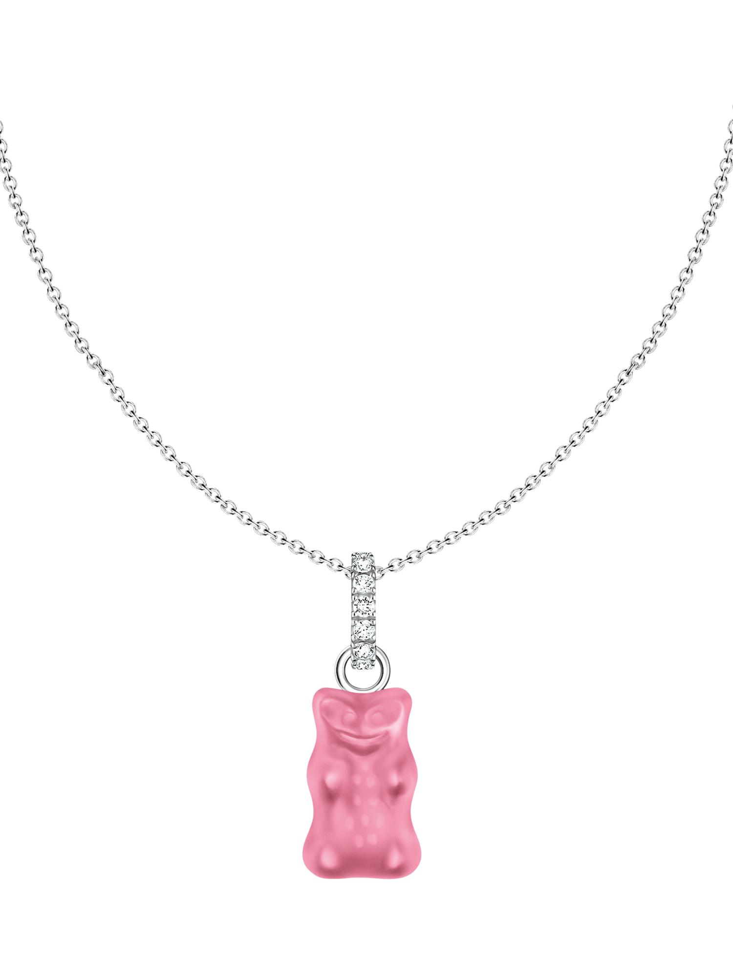 Product image 1 of 3, which shows THOMAS SABO x Haribo Goldbear Pendant Necklace, Pink/Silver