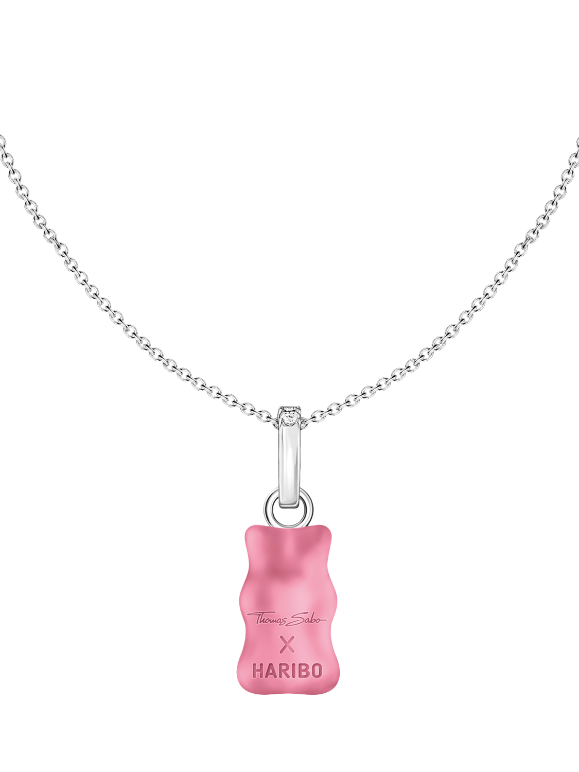 Product image 2 of 3, which shows THOMAS SABO x Haribo Goldbear Pendant Necklace, Pink/Silver