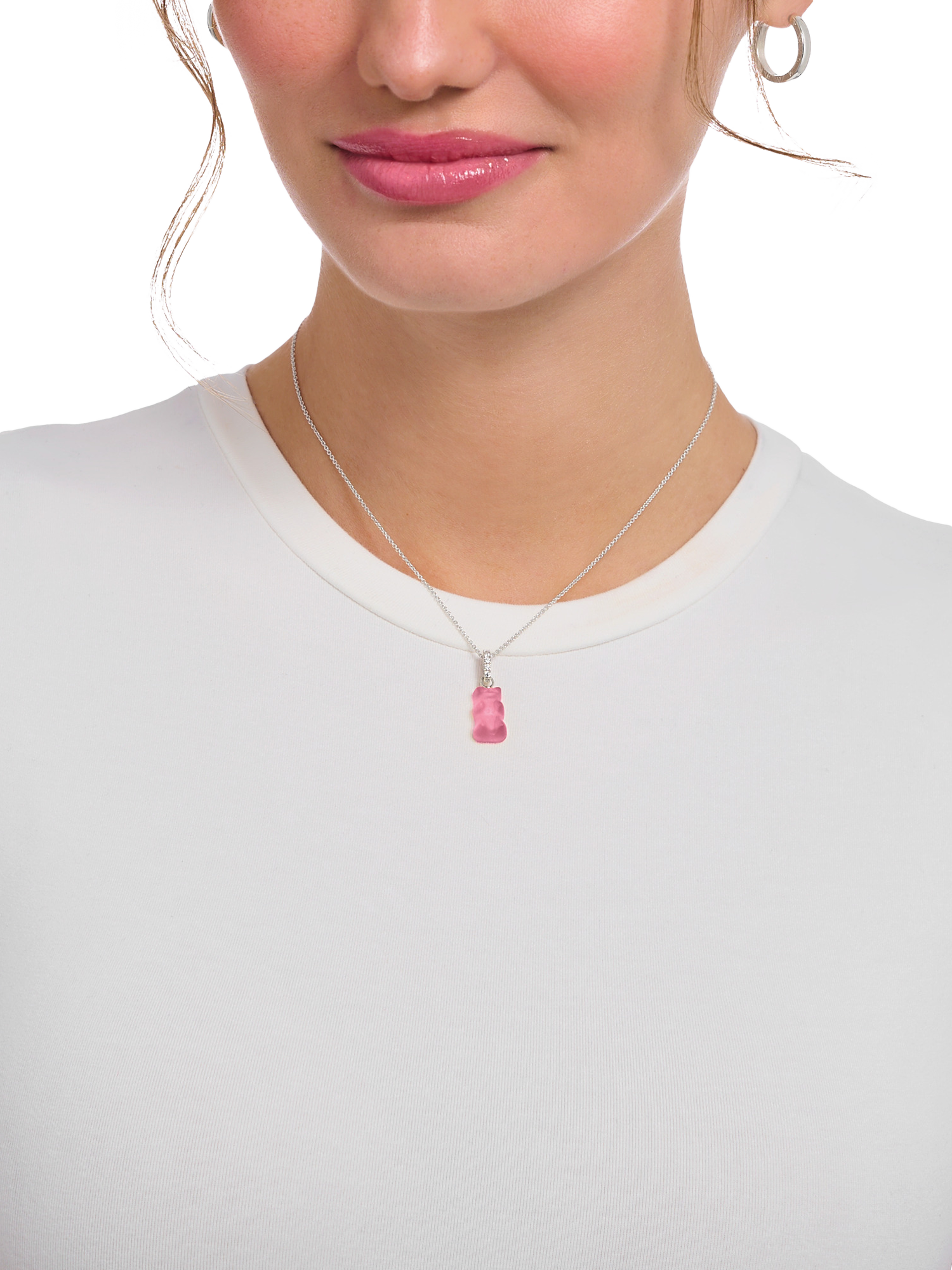 Product image 3 of 3, which shows THOMAS SABO x Haribo Goldbear Pendant Necklace, Pink/Silver