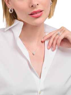 THOMAS SABO Sparkling Circles Pave Cubic Zirconia Loop Pendant Necklace, Silver - view 2, Silver