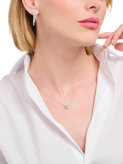 THOMAS SABO Essentials Cubic Zirconia Heart Pendant Necklace, Silver - view 2, Silver