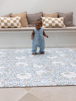 Totter + Tumble X Morris & Co Collection Standard Playmat, Pimpernel Mineral Blue/Bachelor's Button Fired Biscuit - view 2, Multi