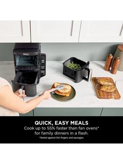 Ninja SL300UK Double Stack 2-Drawer Air Fryer, 7.6L, Black - view 2, Black