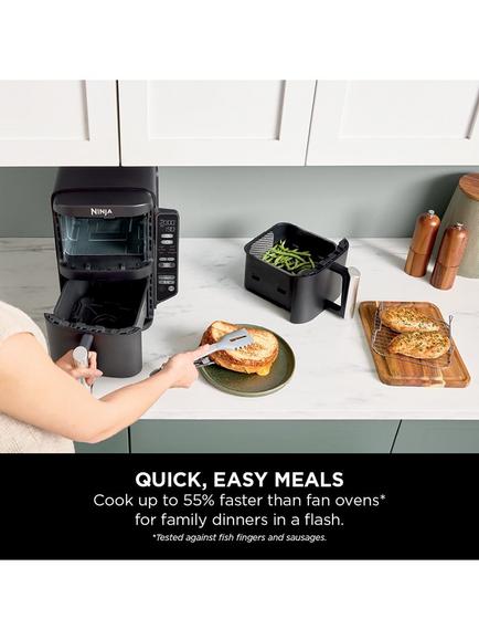 Ninja SL300UK Double Stack 2-Drawer Air Fryer, 7.6L, Black - view 2, Black