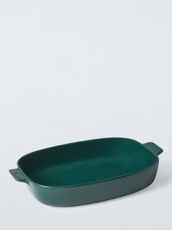 John Lewis X Deliciously Ella Stoneware Roaster with Handles, 32cm, Green, De Green