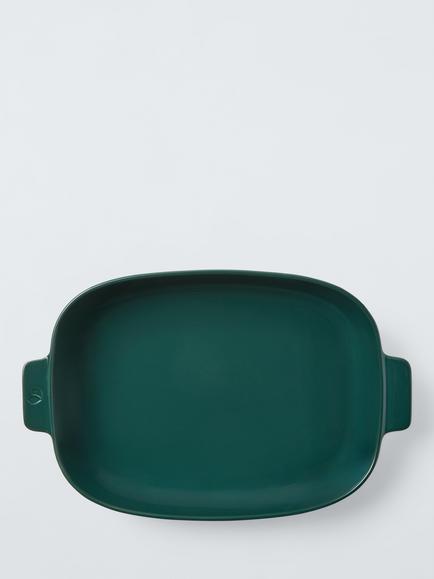 John Lewis X Deliciously Ella Stoneware Roaster with Handles, 32cm, Green - view 2, De Green