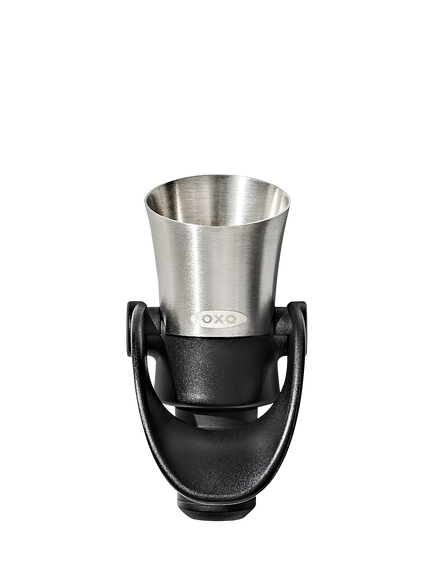 OXO Wine Stopper and Pourer, Black & Silver