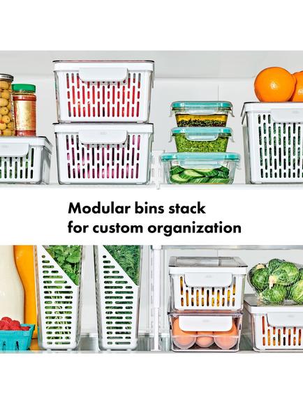 OXO Long Produce Saver - view 2, White & Transparent
