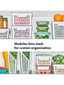 OXO Medium Produce Saver - view 2, White & Transparent