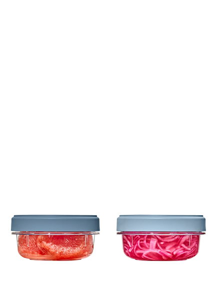 OXO Good Grips Twist & Stack Storage Container, Set of 2, 350ml, Blue/Clear, Blue & Transparent