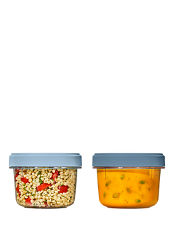 OXO Good Grips Twist & Stack Storage Container, Set of 2, 550ml, Blue/Clear, Blue & Transparent