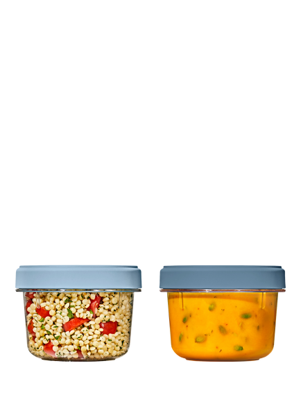 OXO Good Grips Twist & Stack Storage Container, Set of 2, 550ml, Blue/Clear, Blue & Transparent