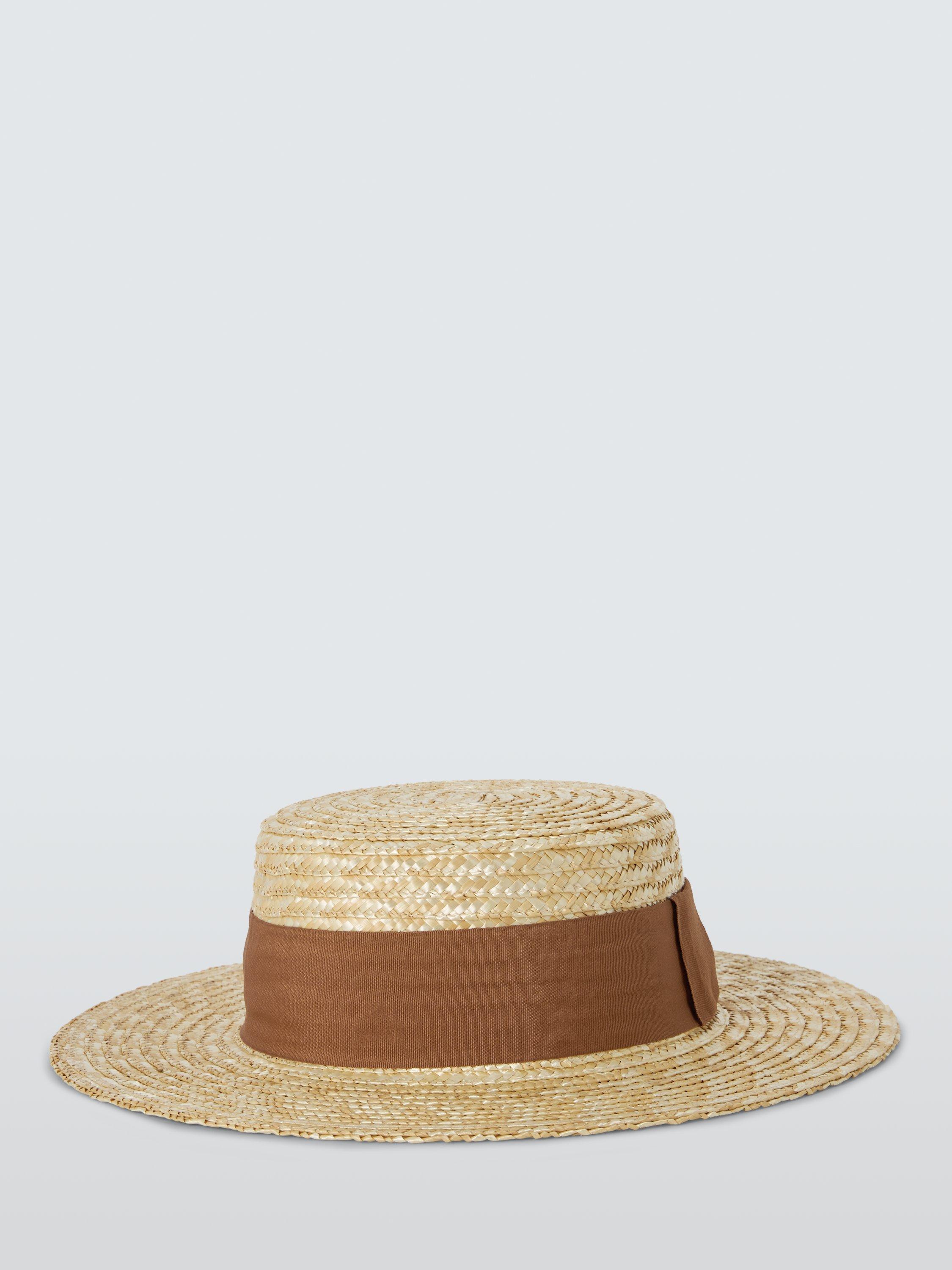 Product image 2 of 4, which shows John Lewis Haven Woven Straw Boater Hat, Natural