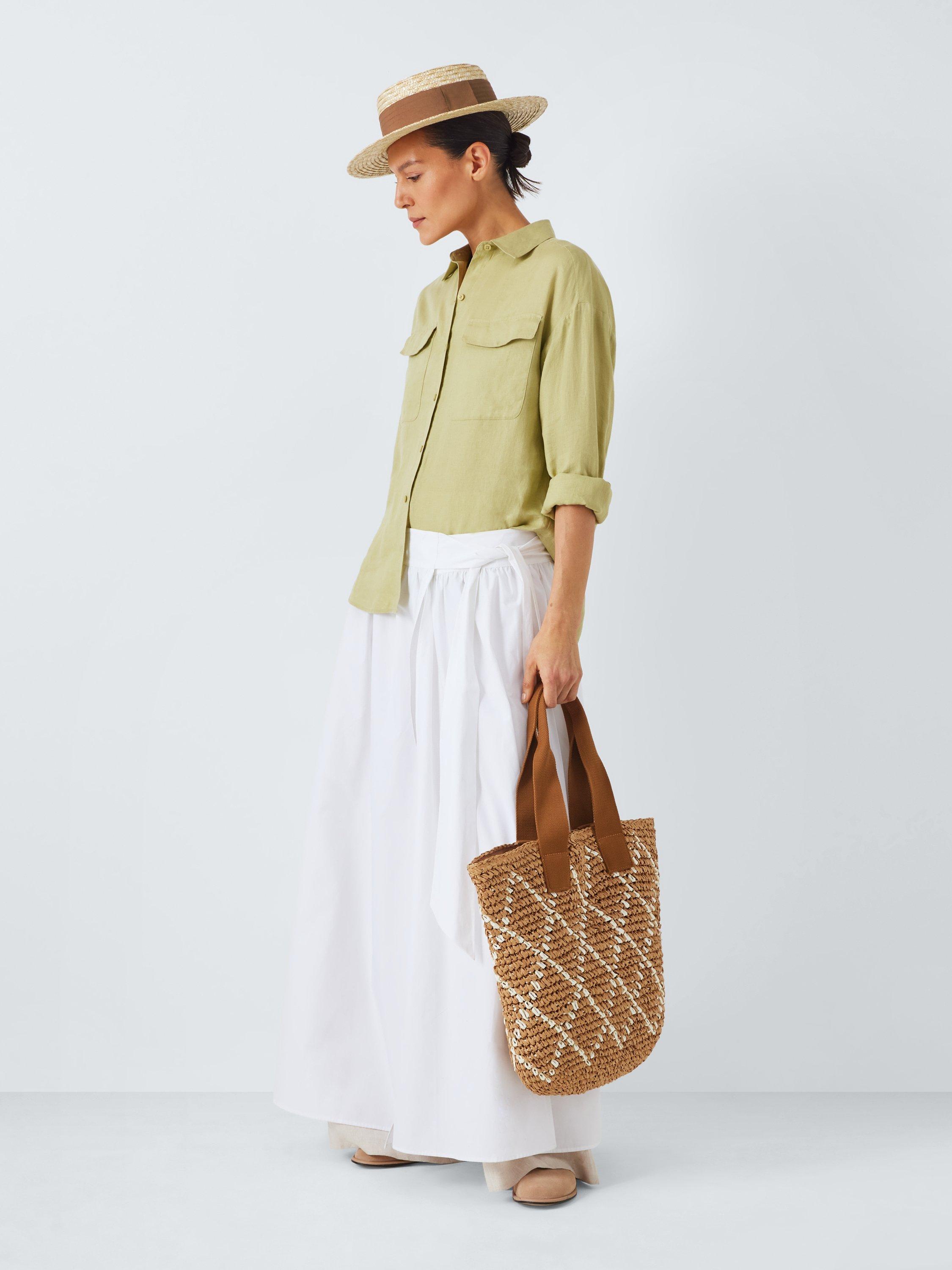 Product image 4 of 4, which shows John Lewis Haven Woven Straw Boater Hat, Natural