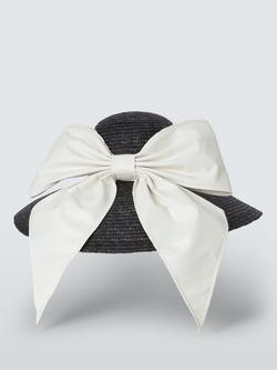 John Lewis Hayden Woven Occasion Hat, Black - view 2, Black