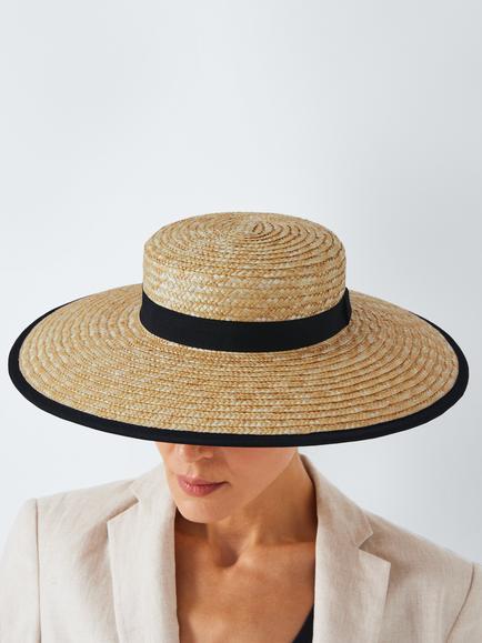 John Lewis Helene Wide Brim Woven Straw Hat, Natural, Natural