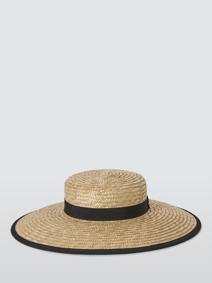 John Lewis Helene Wide Brim Woven Straw Hat, Natural - view 2, Natural