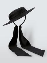 John Lewis Henrietta Woven Occasion Hat, Black
