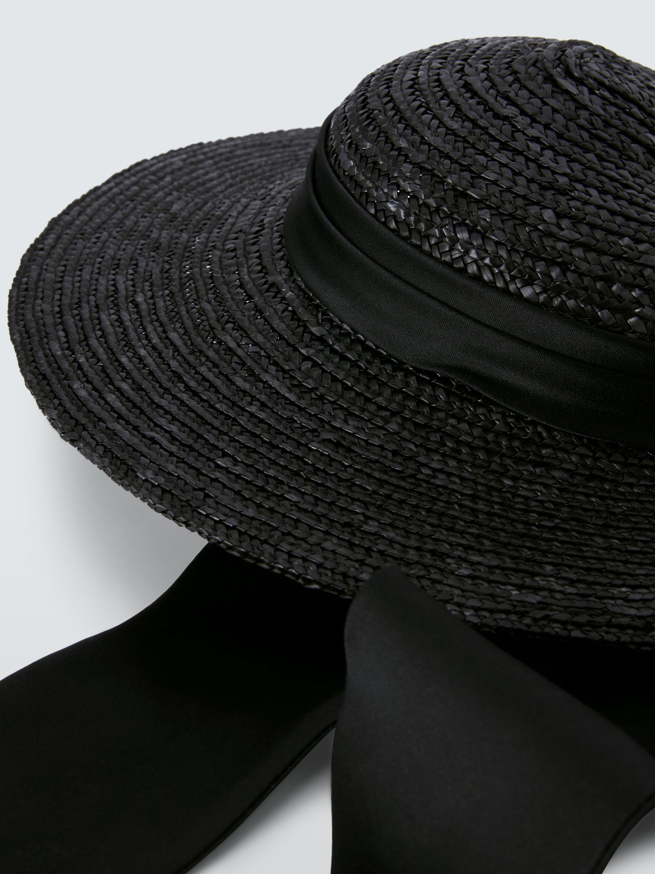 Product image 3 of 4, which shows John Lewis Henrietta Woven Occasion Hat, Black