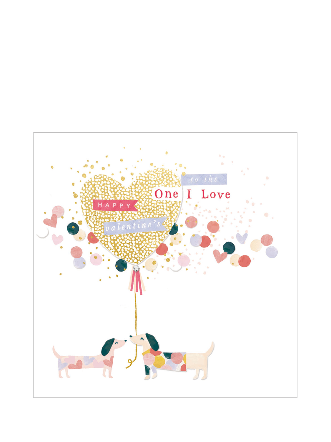 The Proper Mail Company Dachshunds Holding Balloon Valentine's Day Card