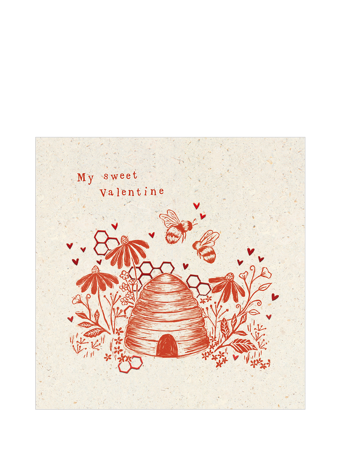 Woodmansterne Beehive with Two Bees Valentine's Day Card